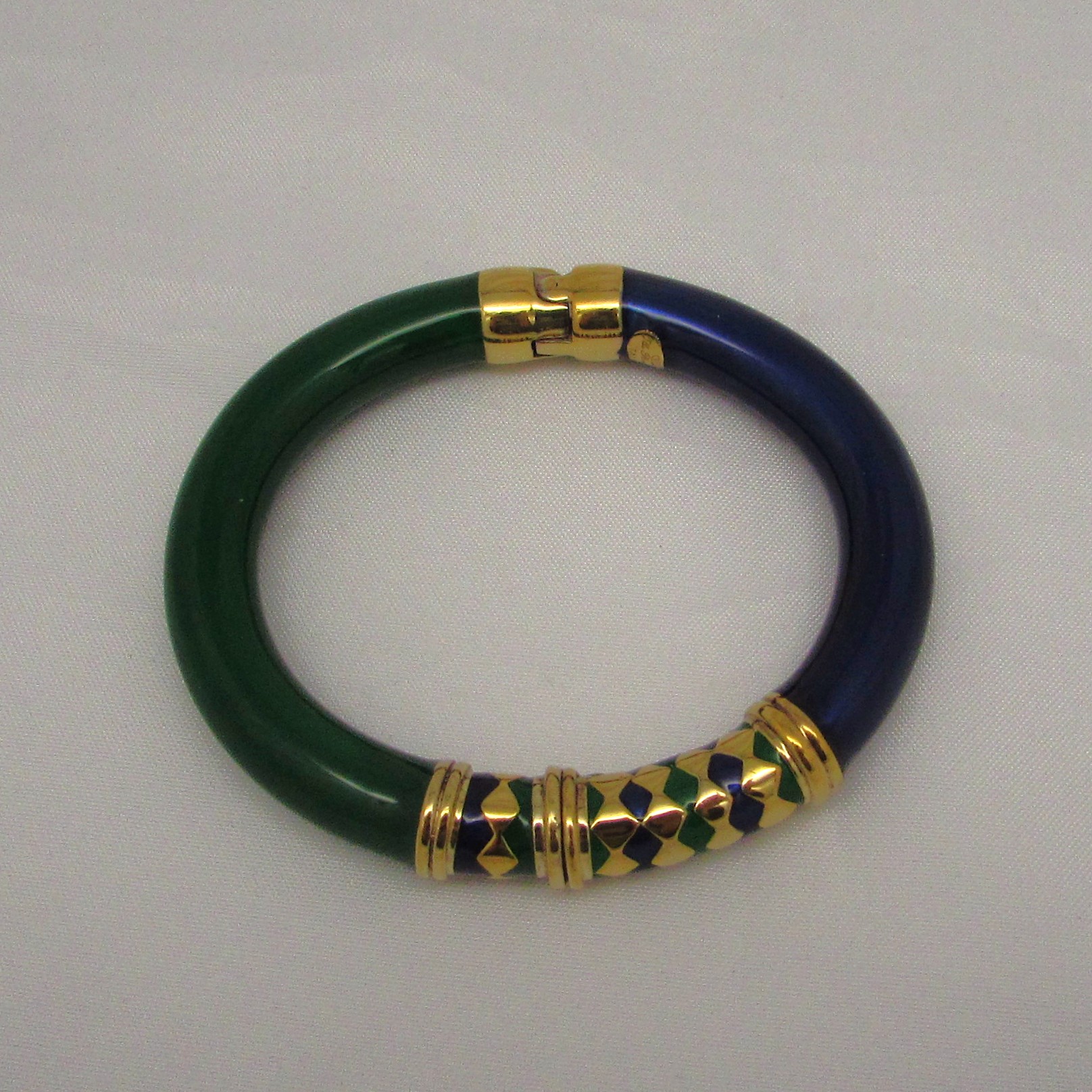Sterling Bracelet with 24KT Yellow Gold Plate & Enamel - Image 2