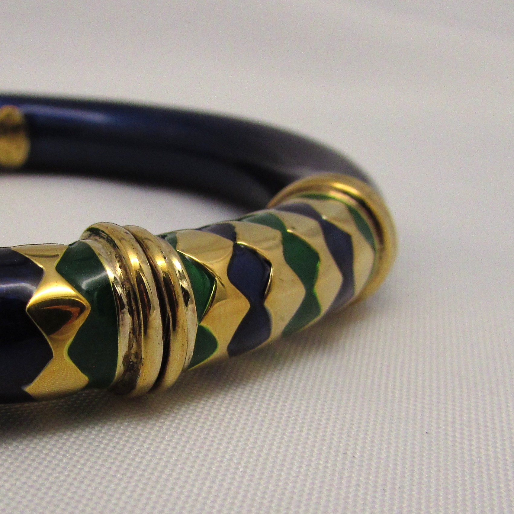 Sterling Bracelet with 24KT Yellow Gold Plate & Enamel - Image 4