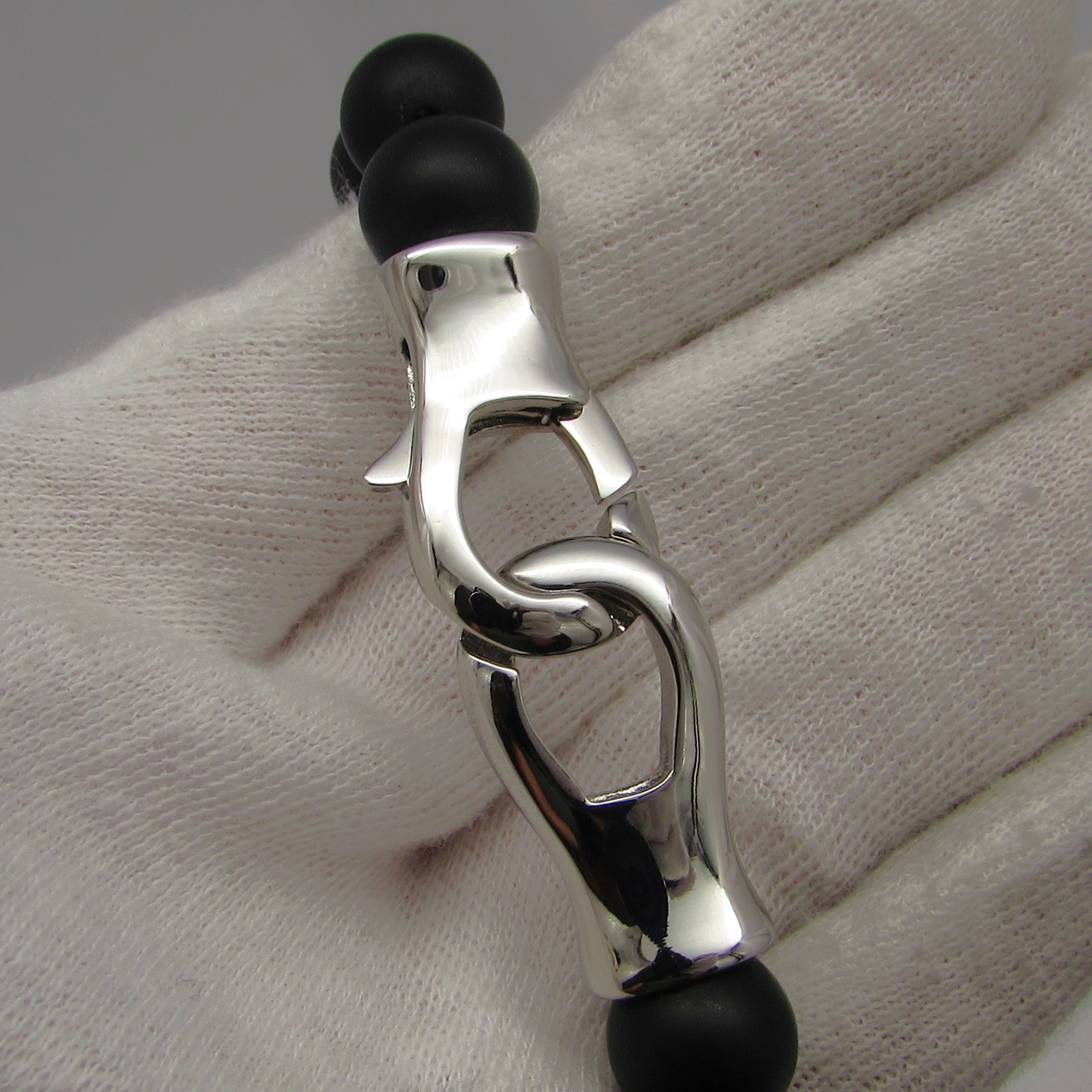 Agate Bead and Stainless Steel Men's Bracelet - Image 6