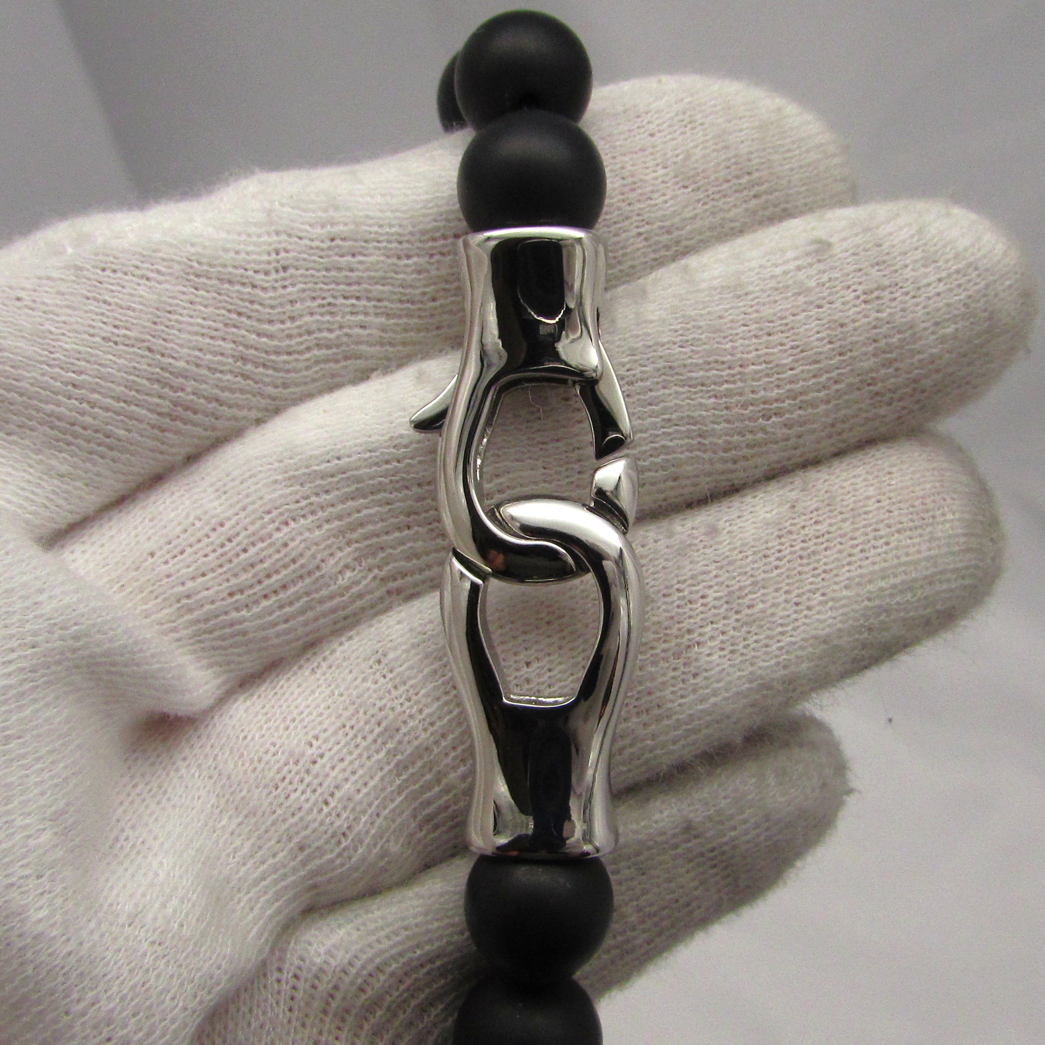 Agate Bead and Stainless Steel Men's Bracelet - Image 7