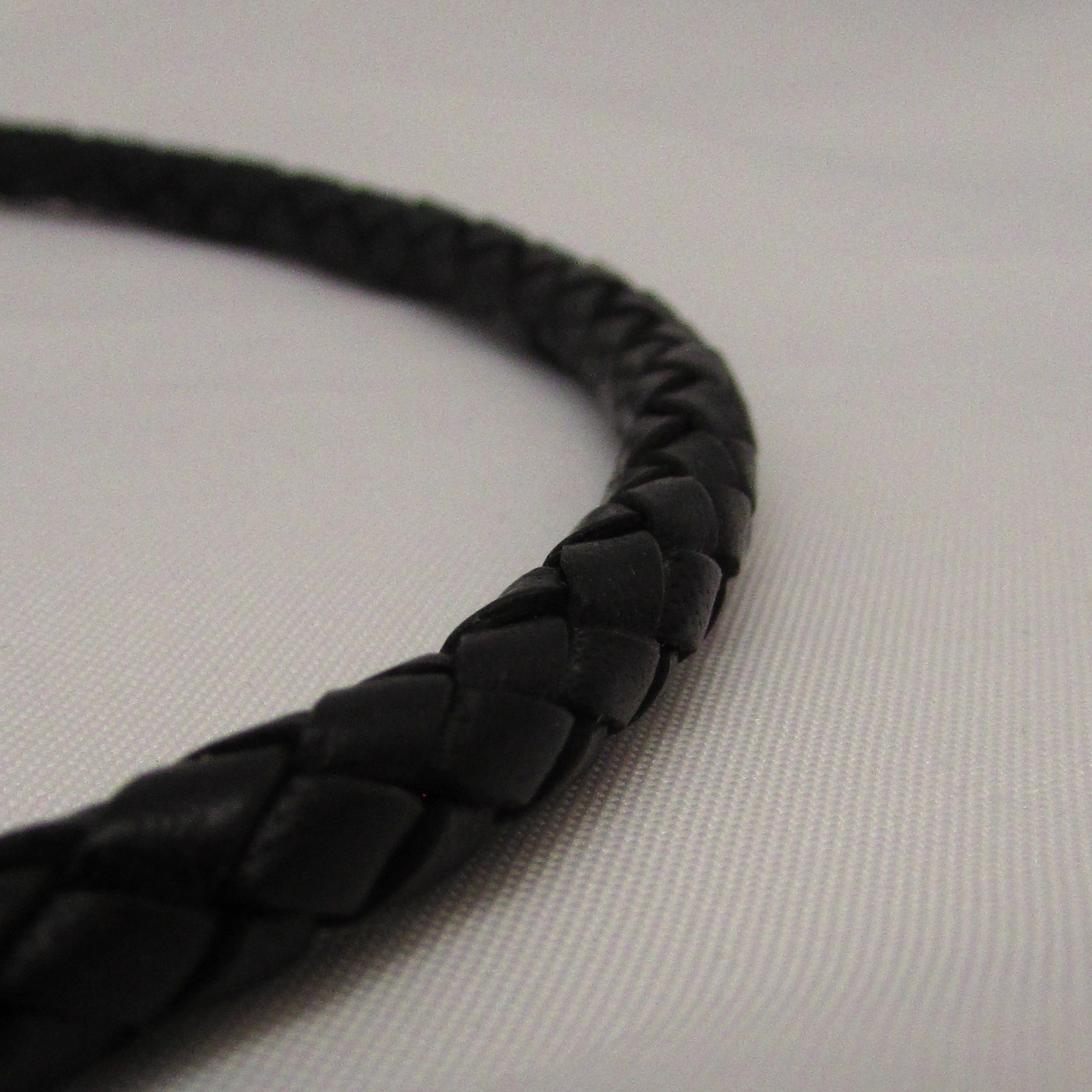 Braided Leather & Stainless Steel Men's Necklace - Image 3