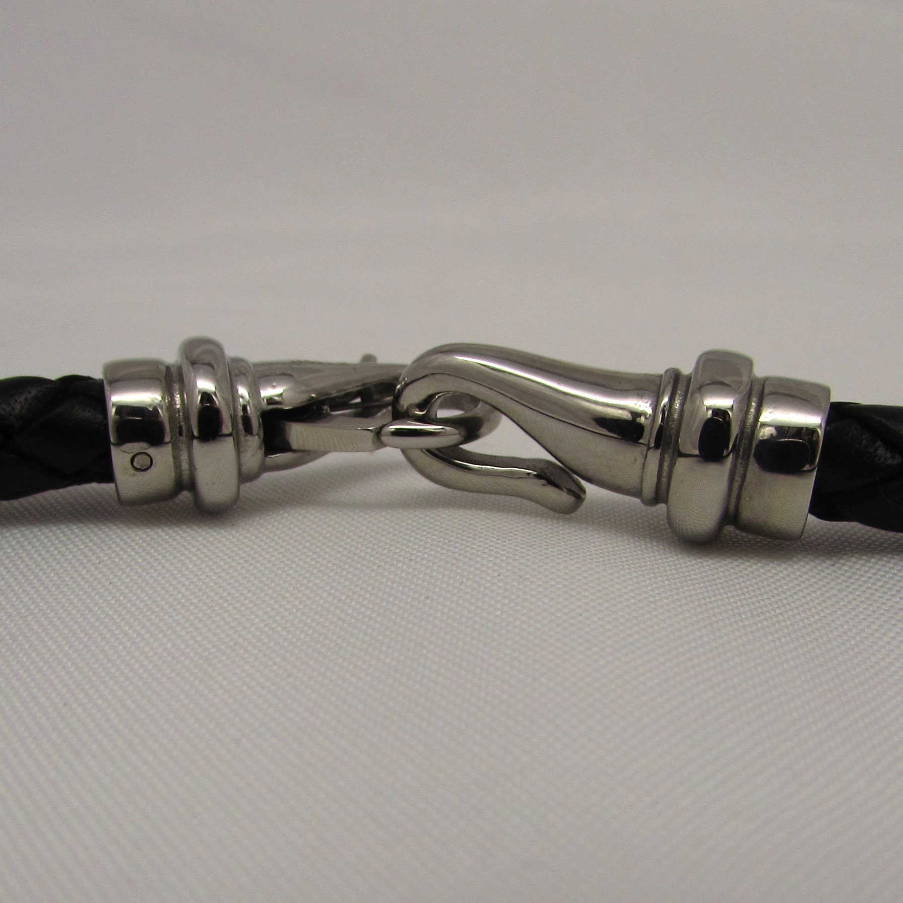 Braided Leather & Stainless Steel Men's Necklace - Image 4