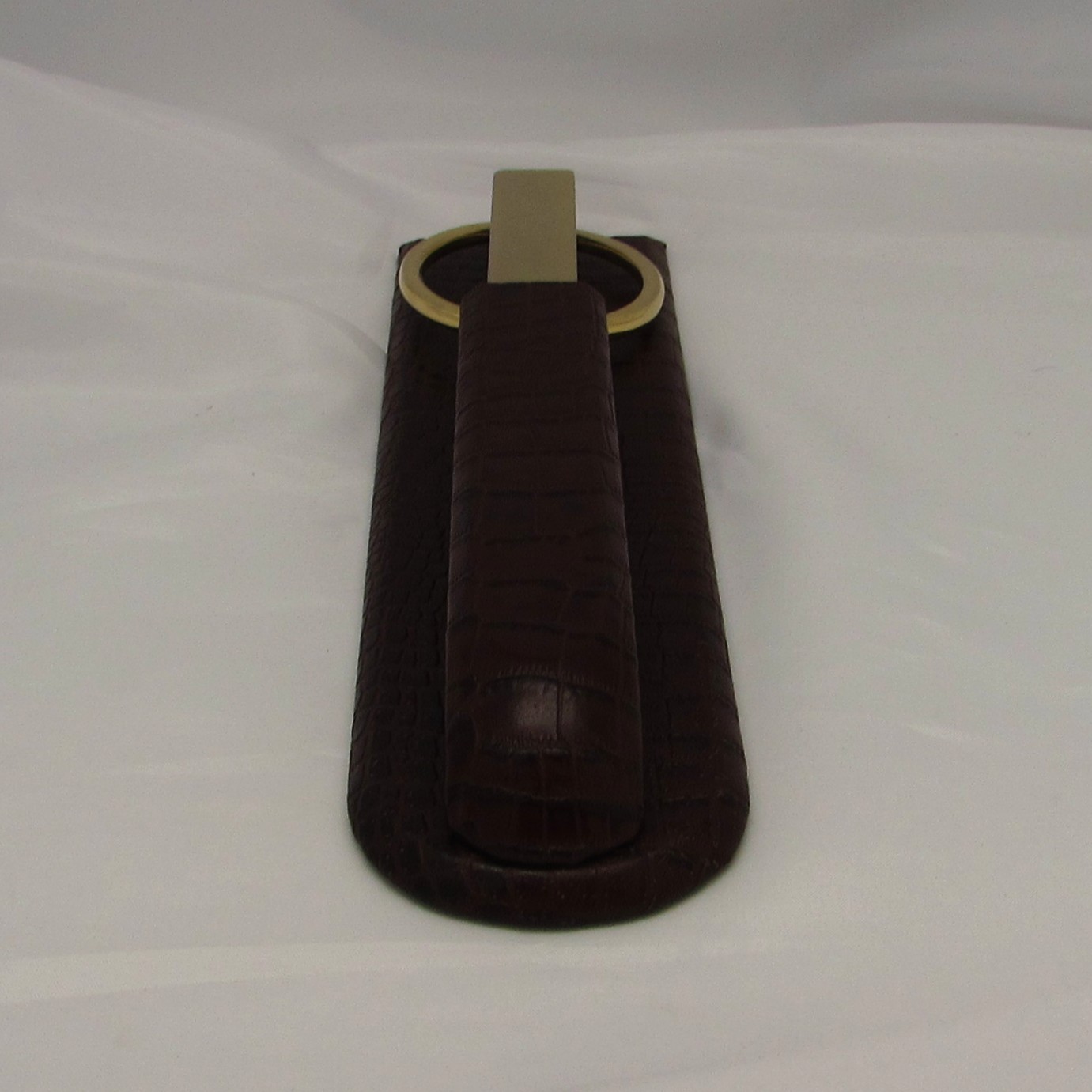 Brown Leather Case with Letter Opener and Scissors Set - Image 2