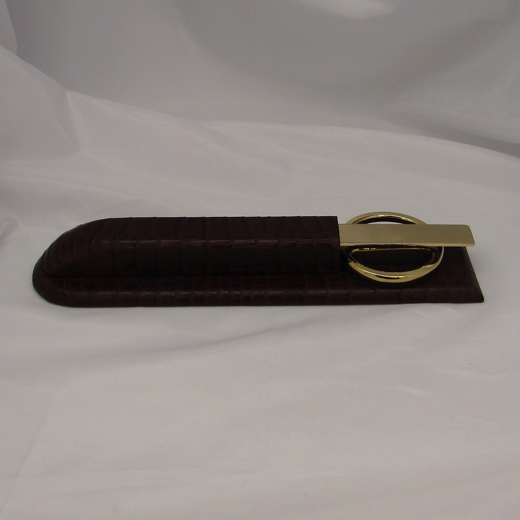 Brown Leather Case with Letter Opener and Scissors Set - Image 3