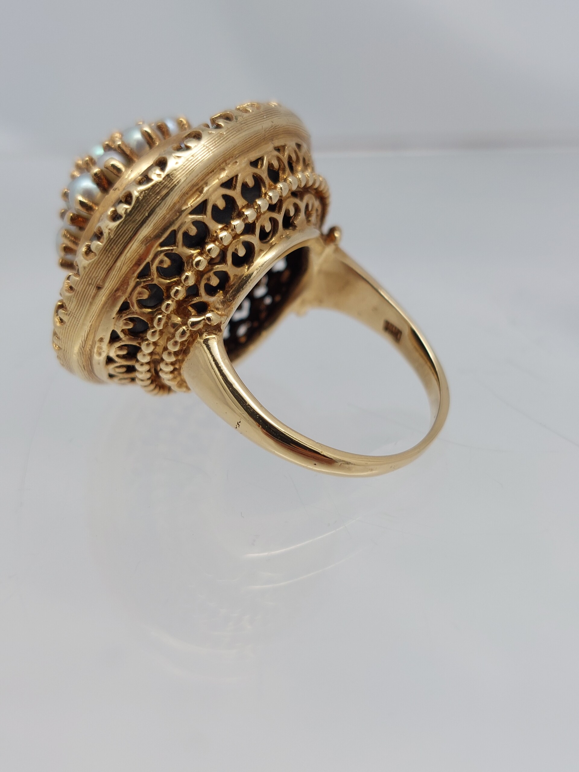 Victorian Onyx & Pearl 14KT Ring - Image 6