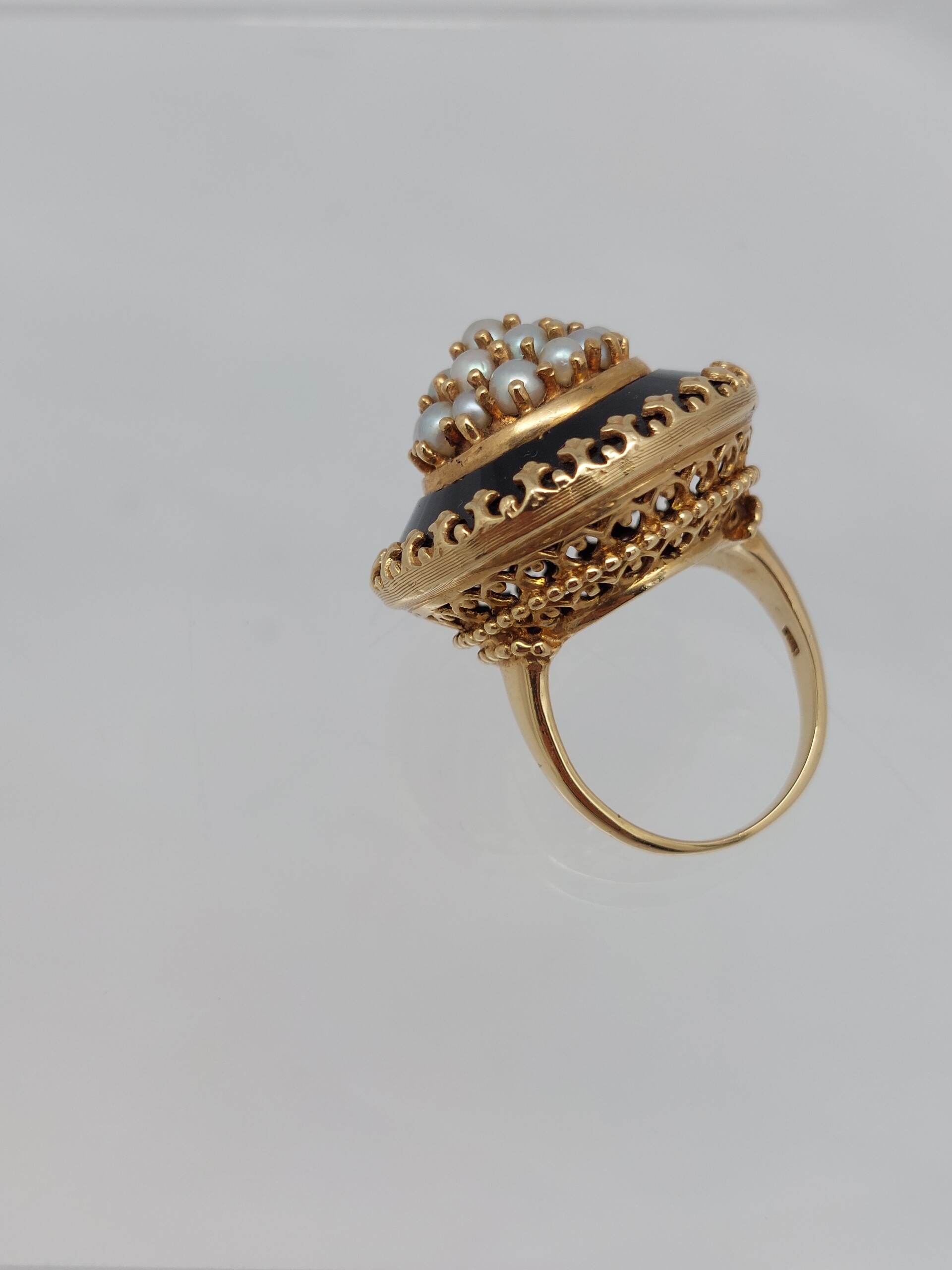 Victorian Onyx & Pearl 14KT Ring - Image 10
