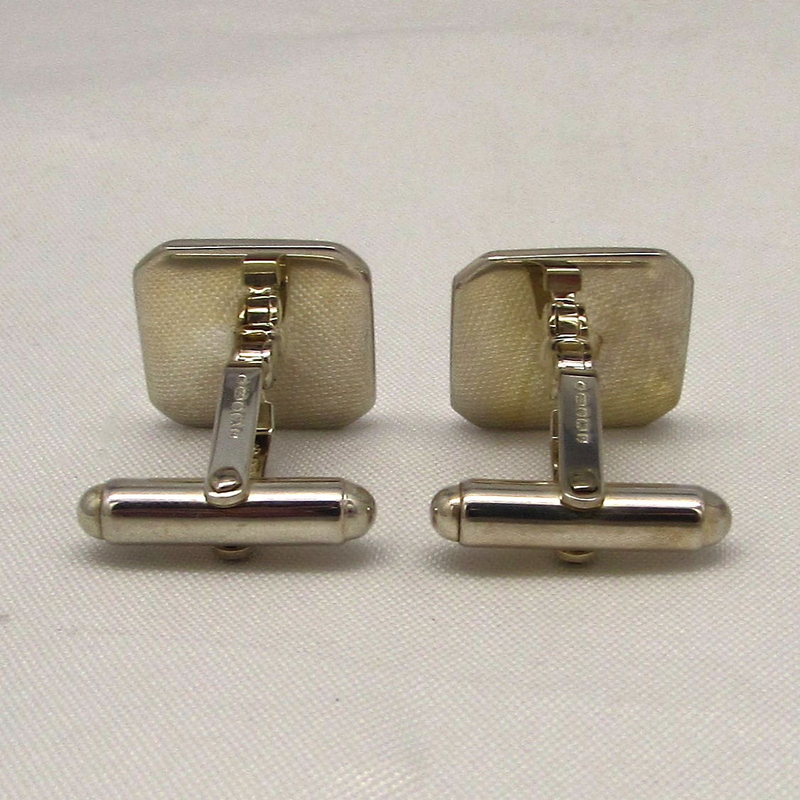 Square Mother of Pearl & Sterling Cufflinks - Image 4
