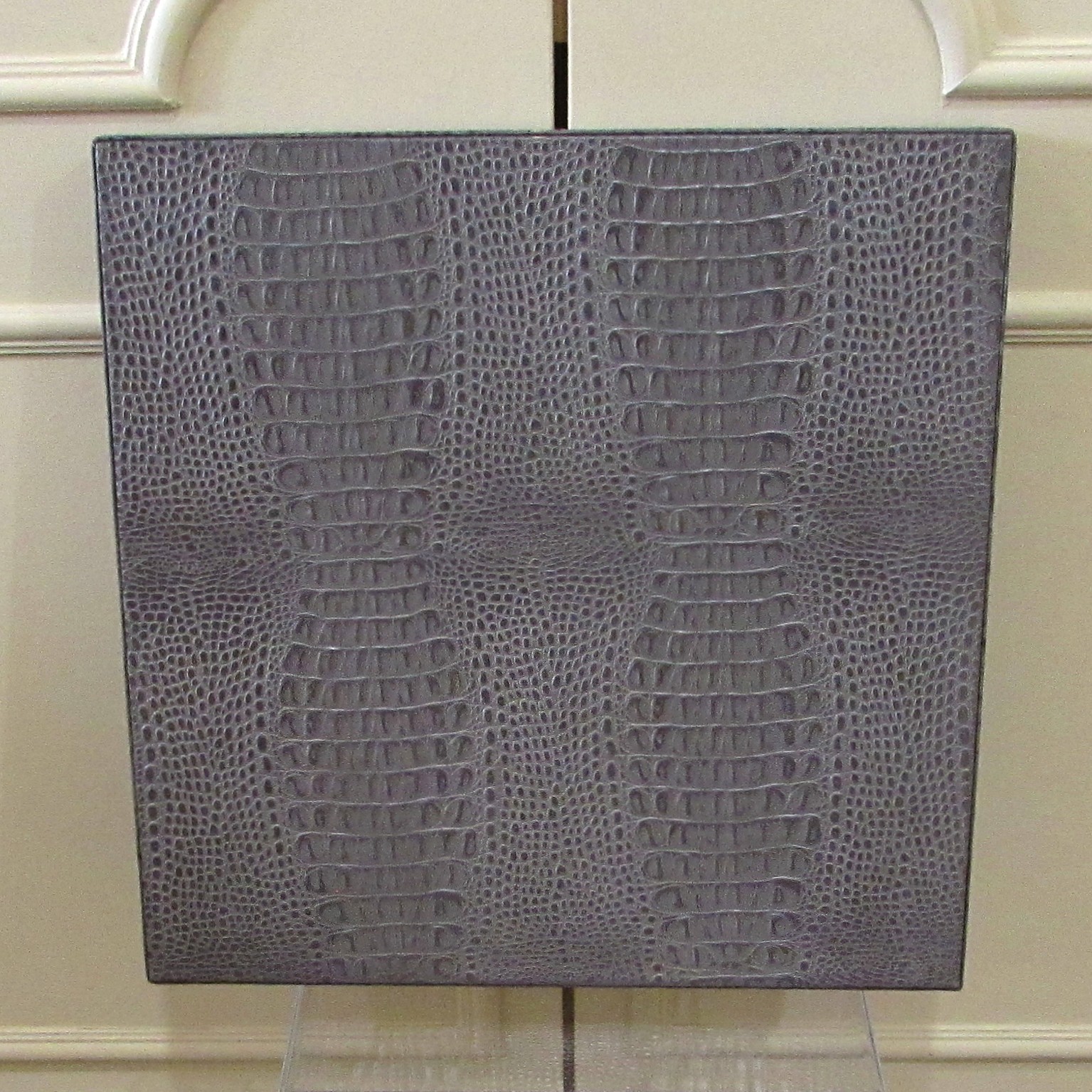 Lappas Gray Leather "Croco" Square Tray - Image 2
