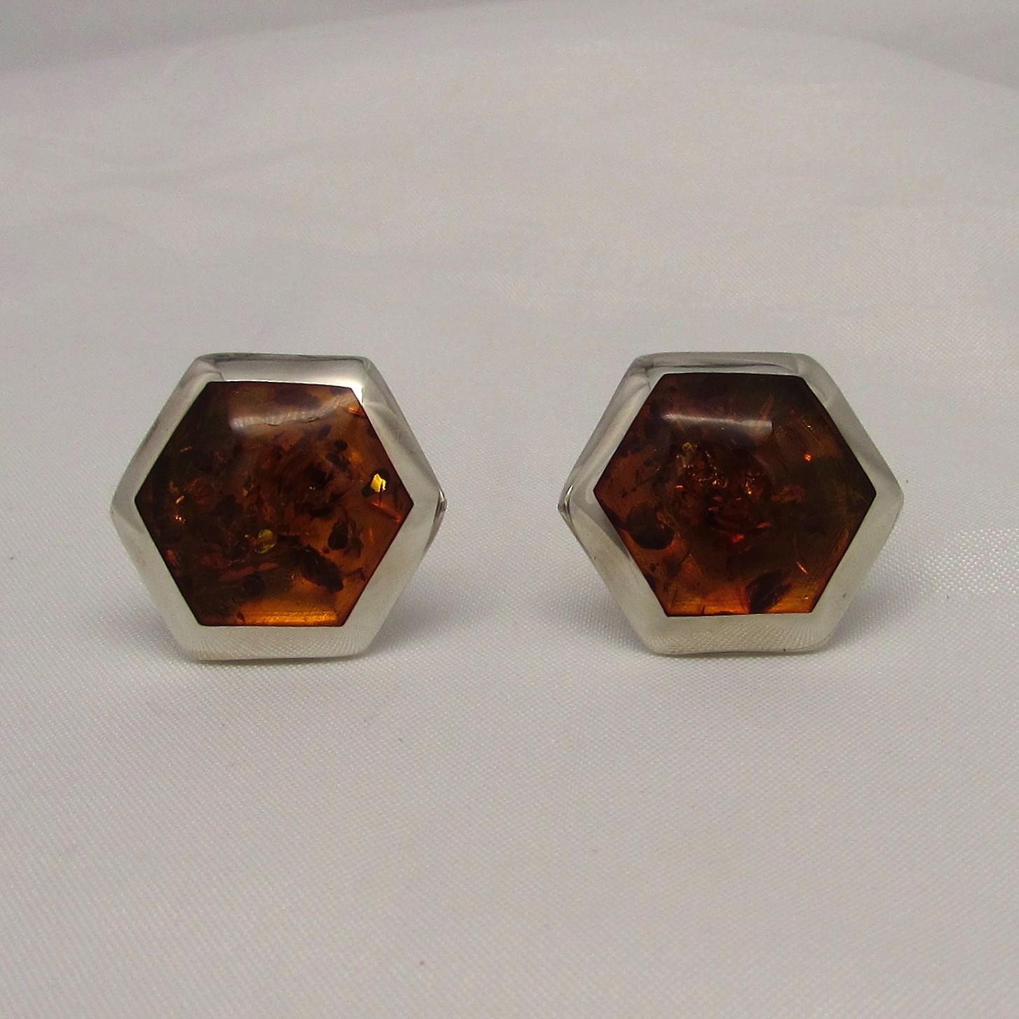 Sterling & Baltic Amber Cufflinks - Image 2