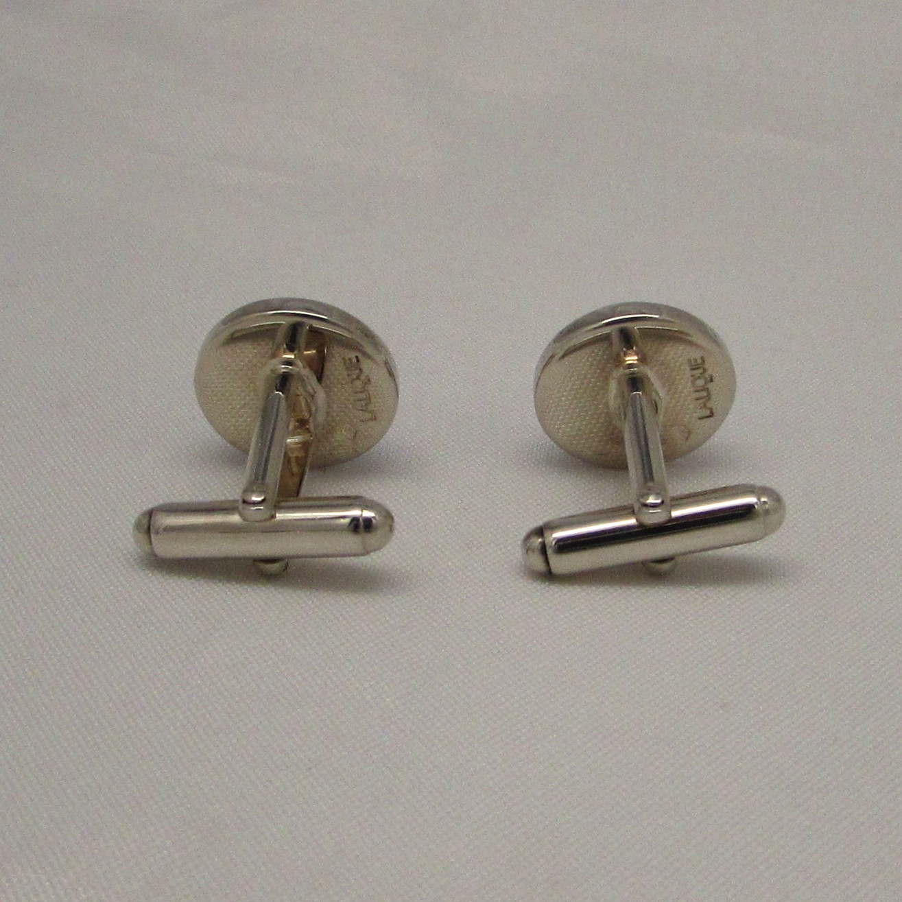 Lalique' Sterling & Blue Cabochon Cufflinks - Image 4