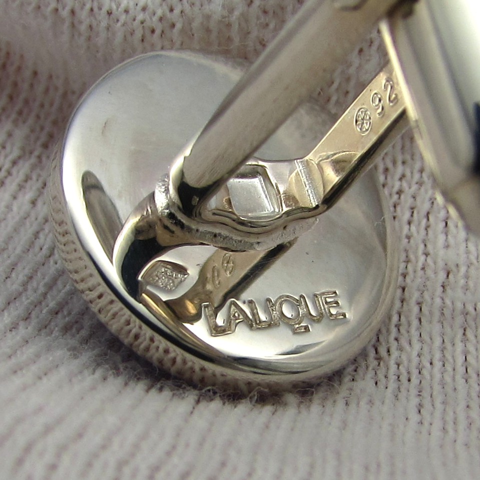 Lalique' Sterling & Blue Cabochon Cufflinks - Image 8