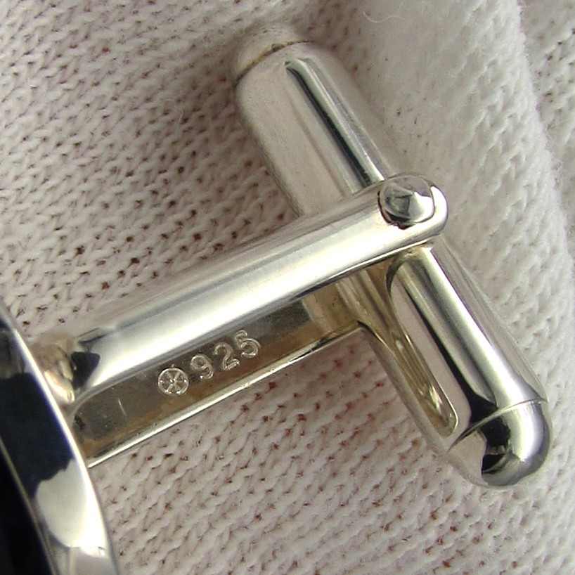 Lalique' Sterling & Blue Cabochon Cufflinks - Image 9