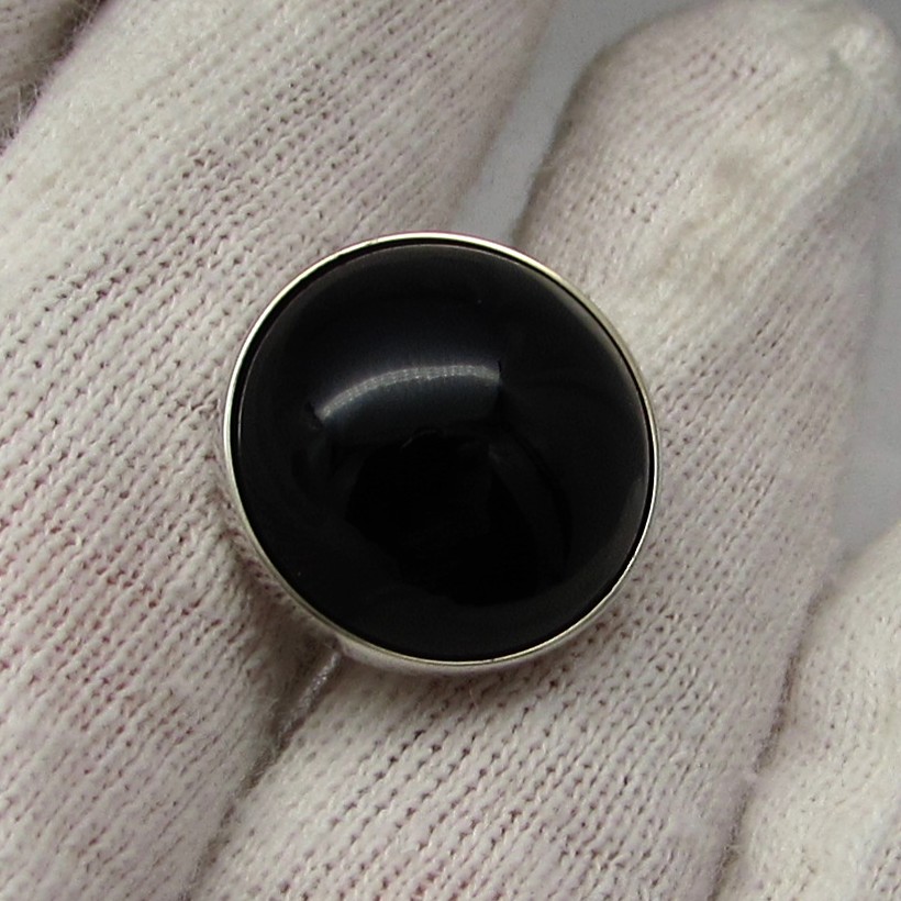 Lalique' Sterling & Black Cabochon Cufflinks - Image 6