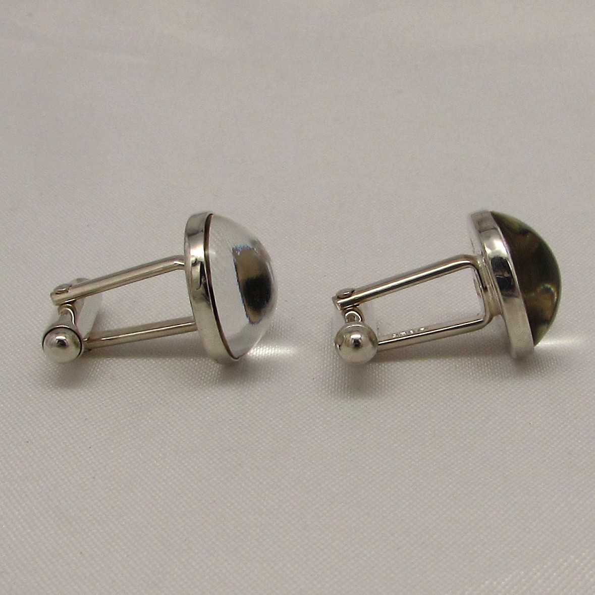 Lalique' Sterling & Clear Cabochon Cufflinks - Image 5