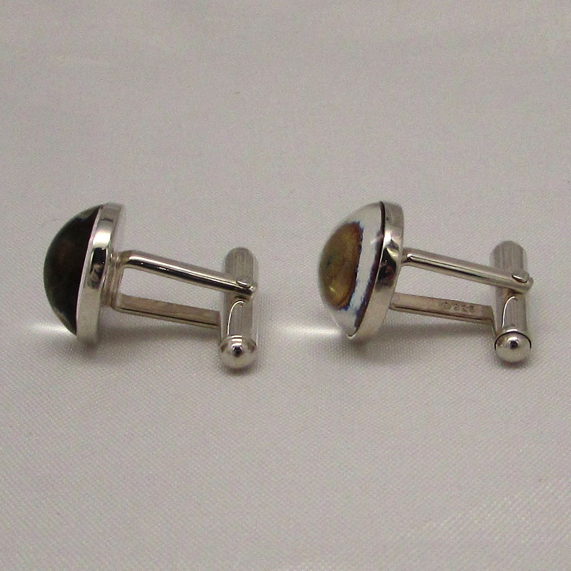 Lalique' Sterling & Clear Cabochon Cufflinks - Image 3
