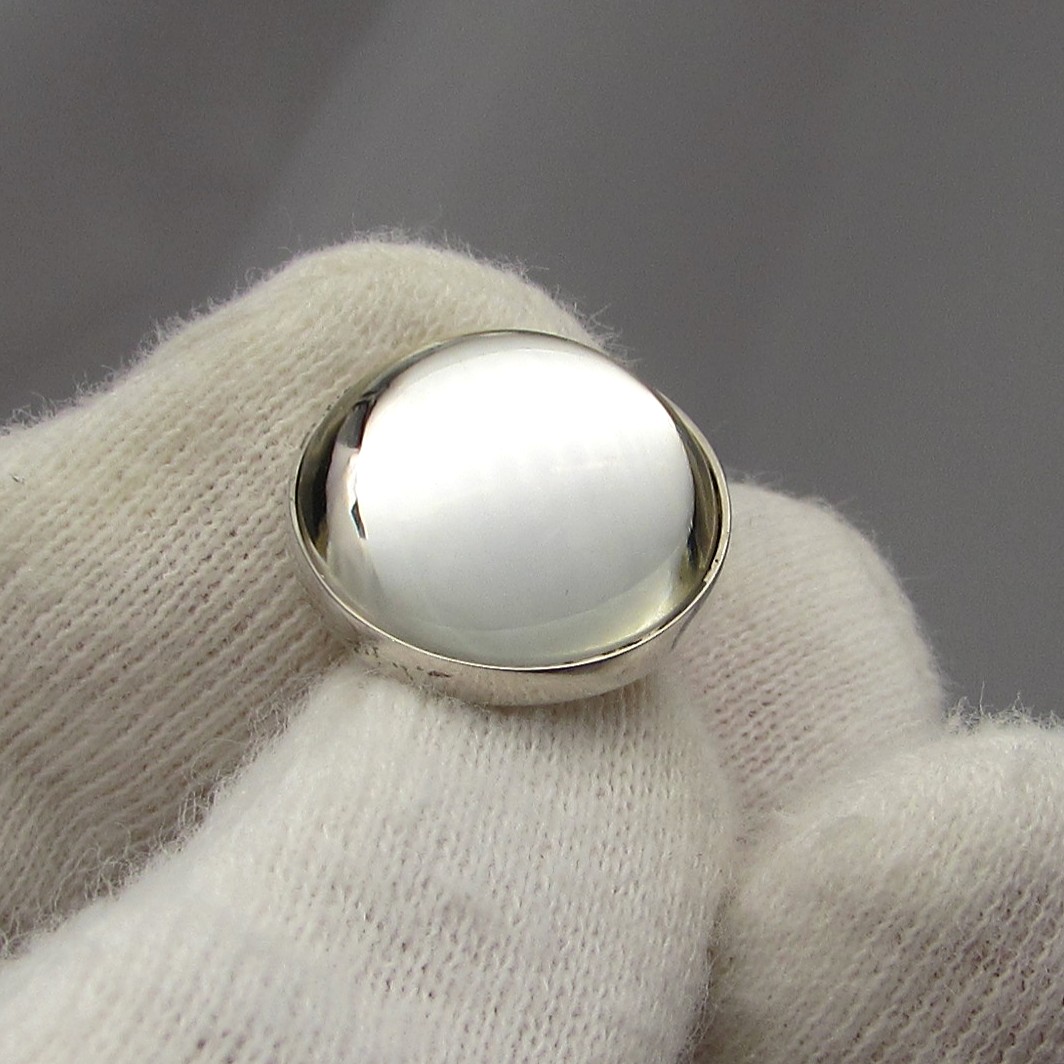 Lalique' Sterling & Clear Cabochon Cufflinks - Image 6