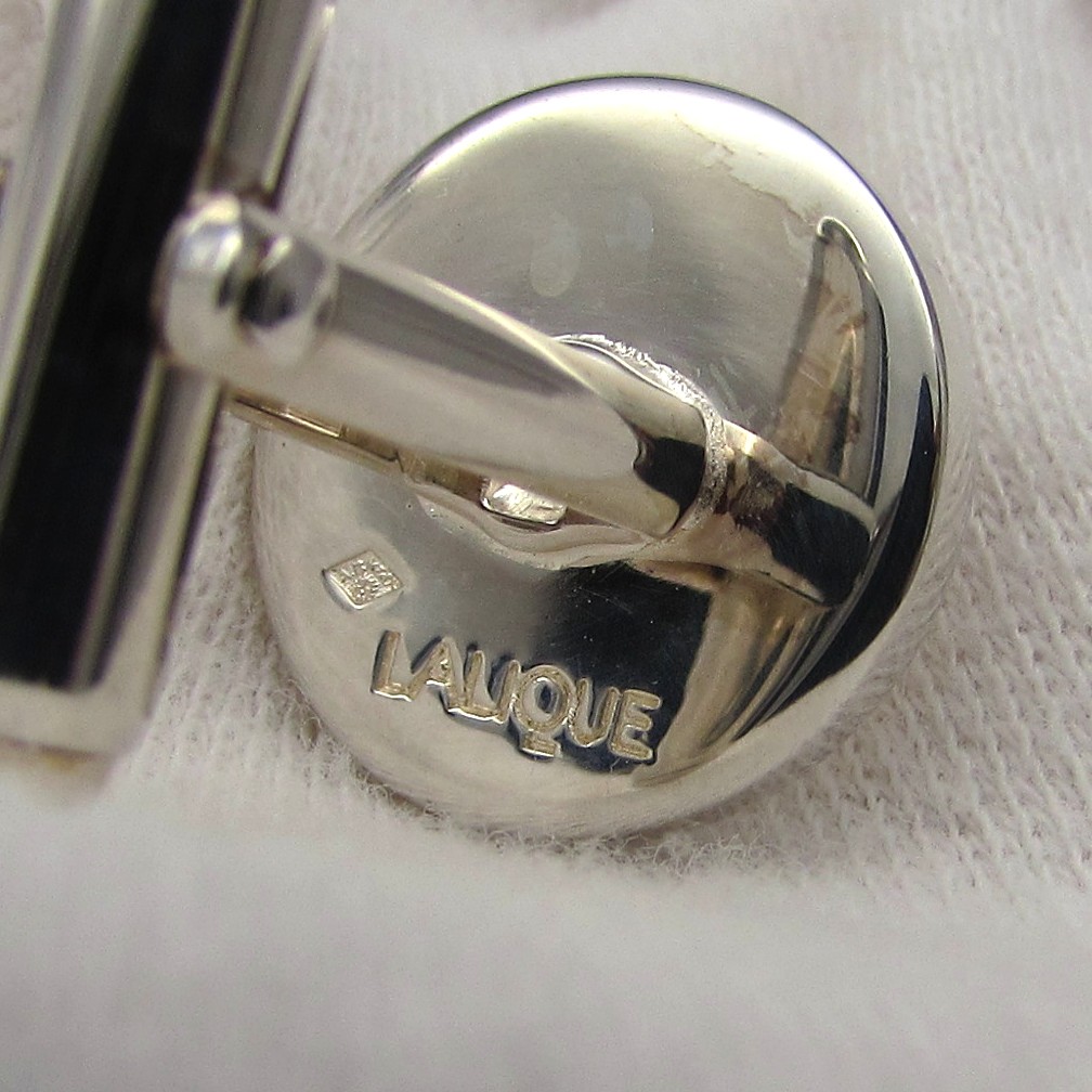 Lalique' Sterling & Clear Cabochon Cufflinks - Image 10