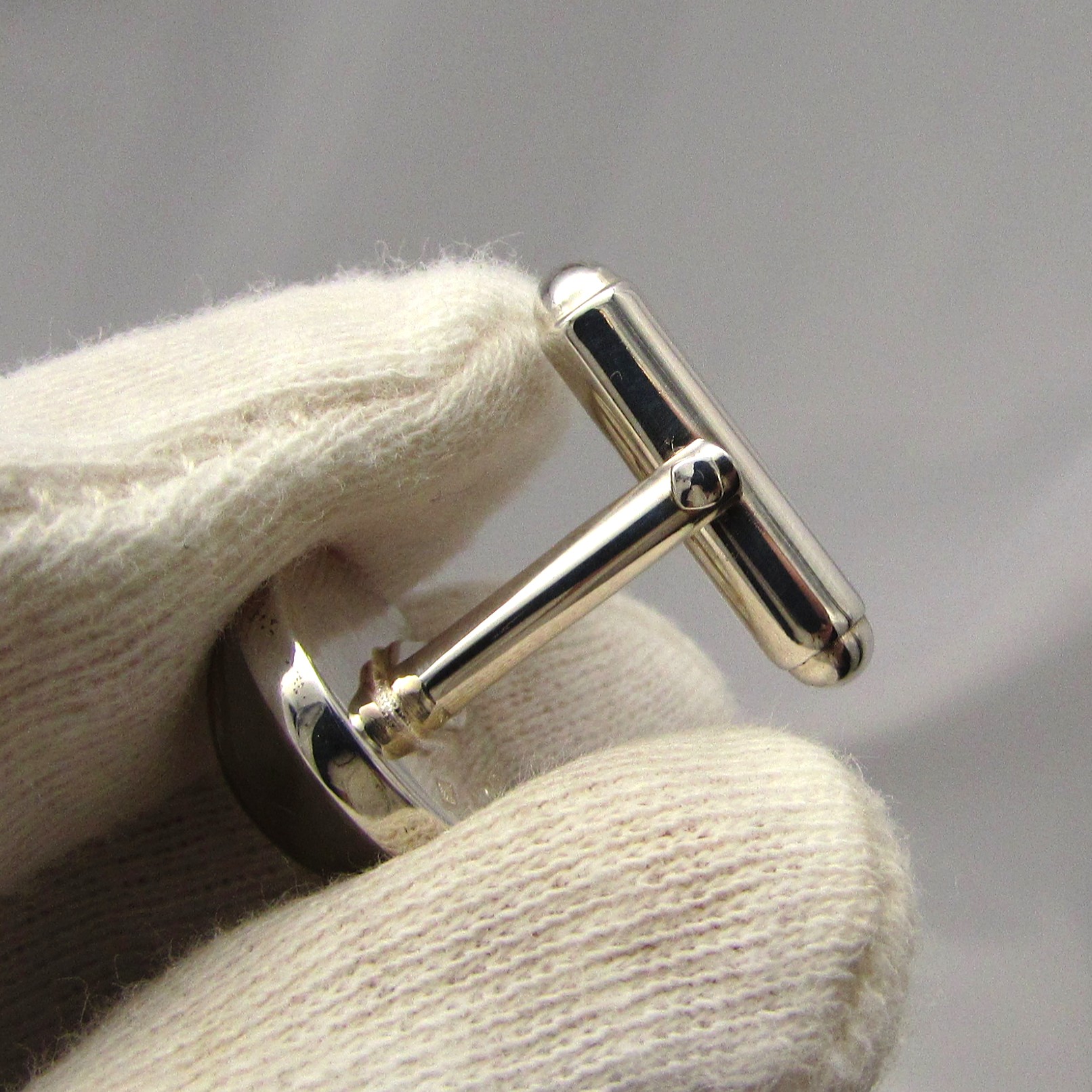 Lalique' Sterling & Clear Cabochon Cufflinks - Image 8