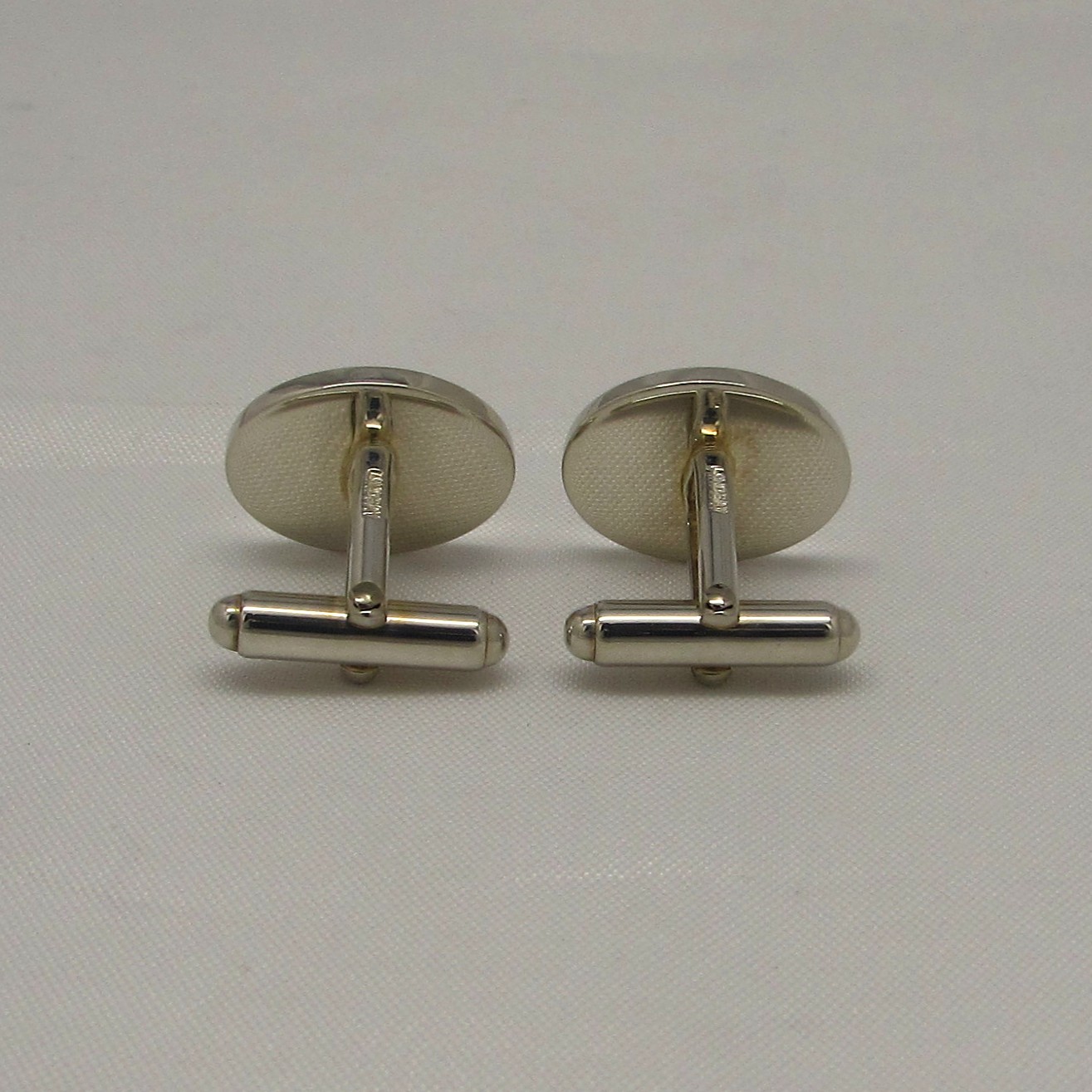 Sterling Oval Plain Cufflinks - Image 3