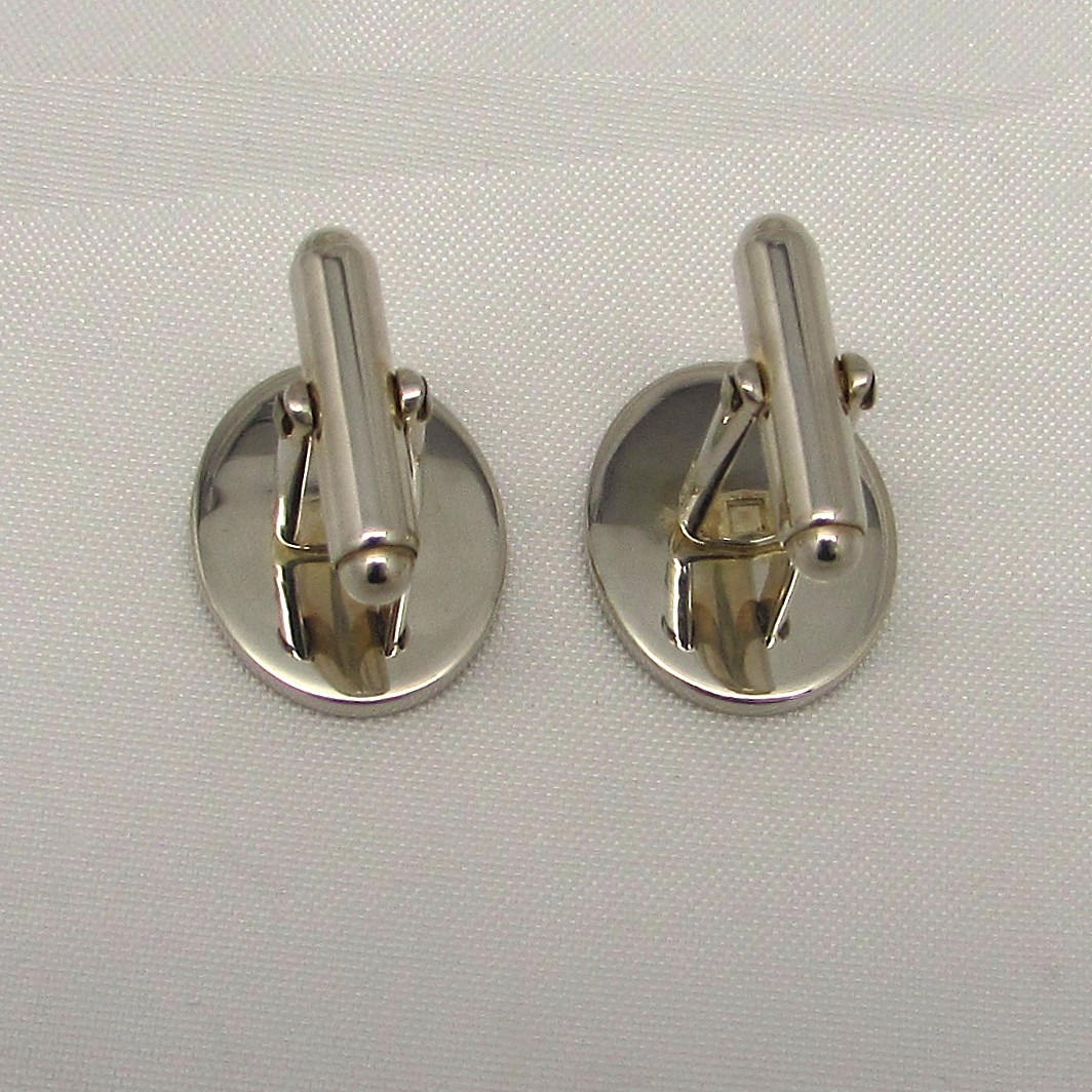 Sterling Oval Plain Cufflinks - Image 8