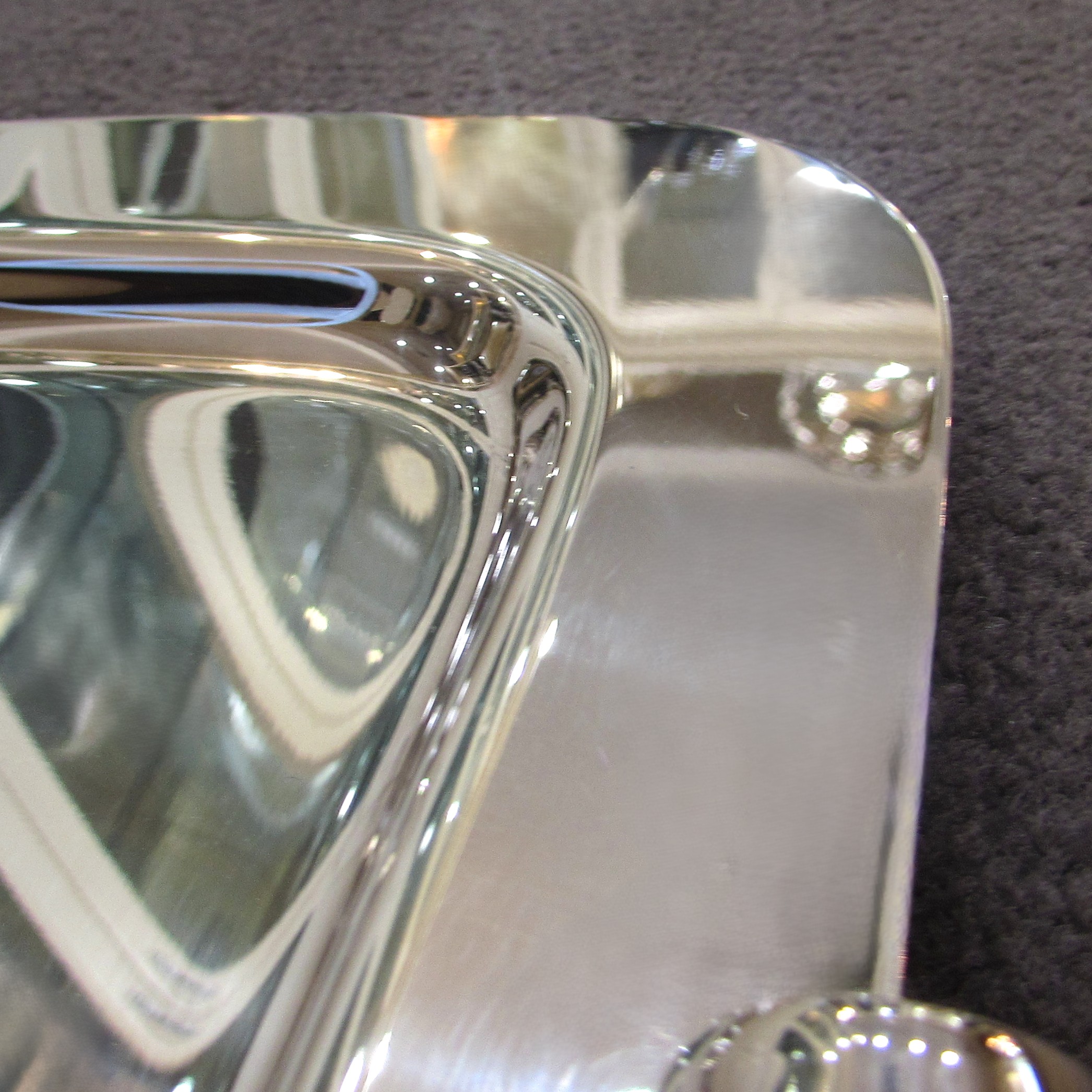 Lappas Silver Plate Tray with Cane Handles - Image 3