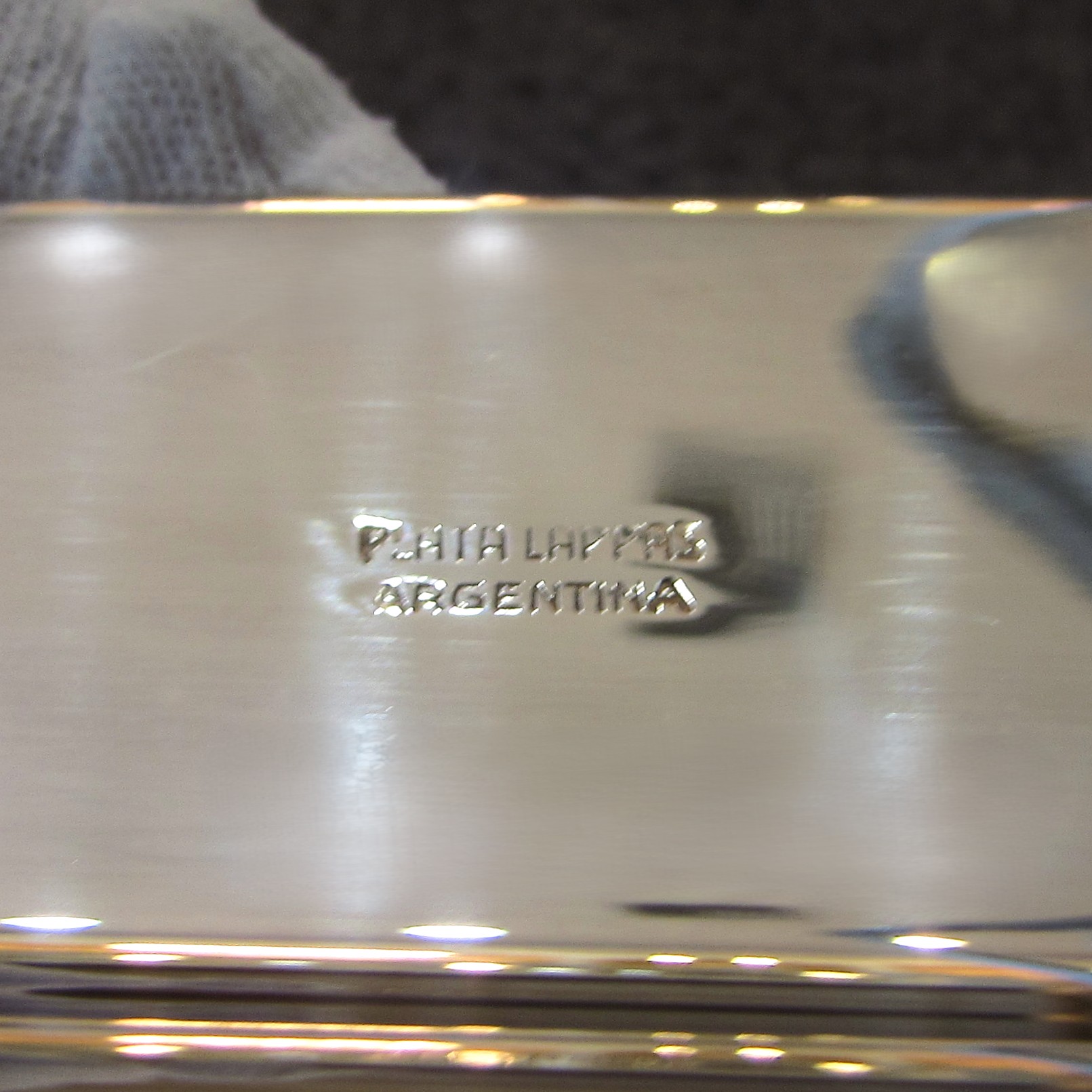 Lappas Silver Plate Tray with Cane Handles - Image 6