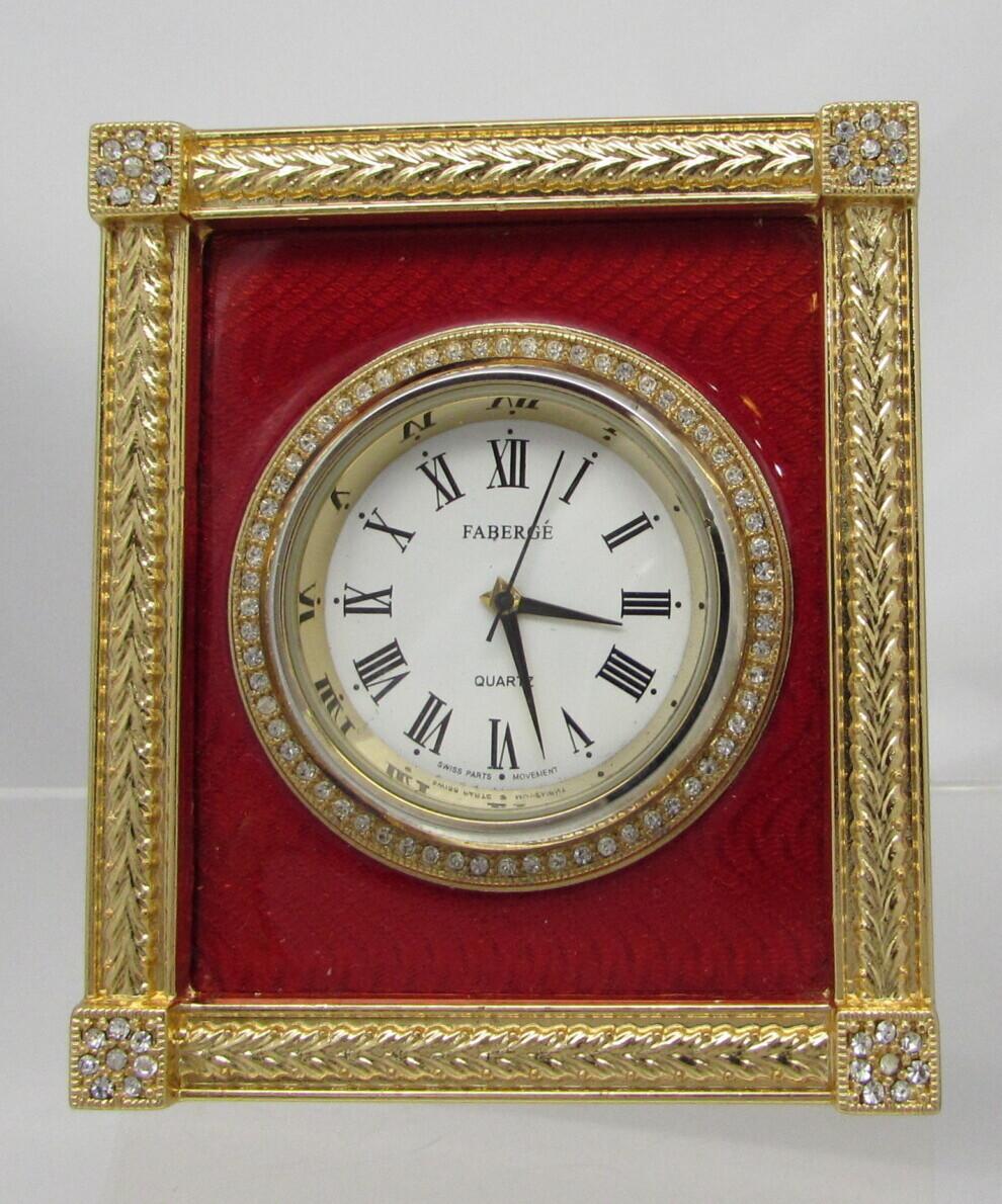 Fabergé red enamel Catherine Palace clock