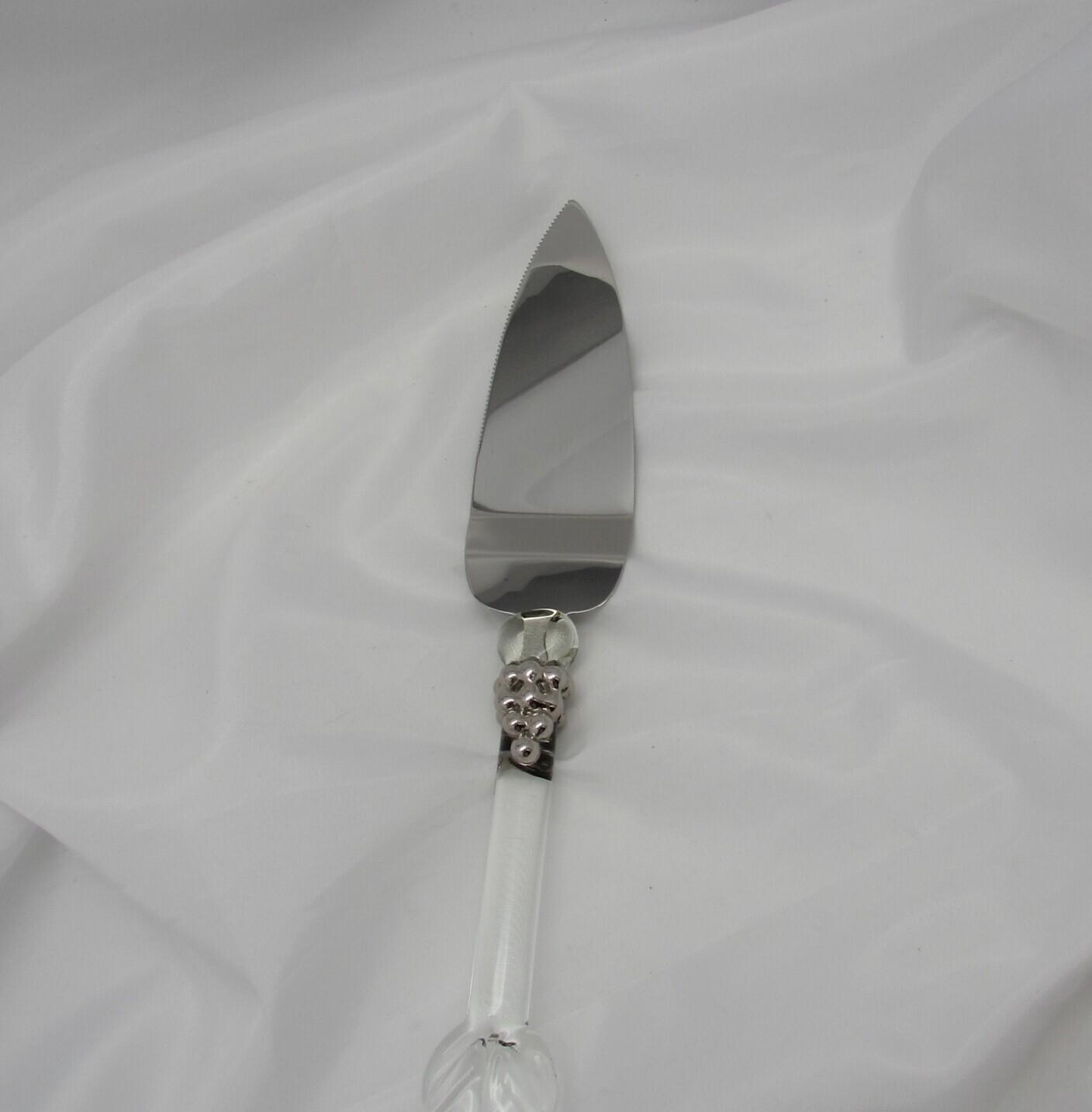 glass handled stainless steel pie server