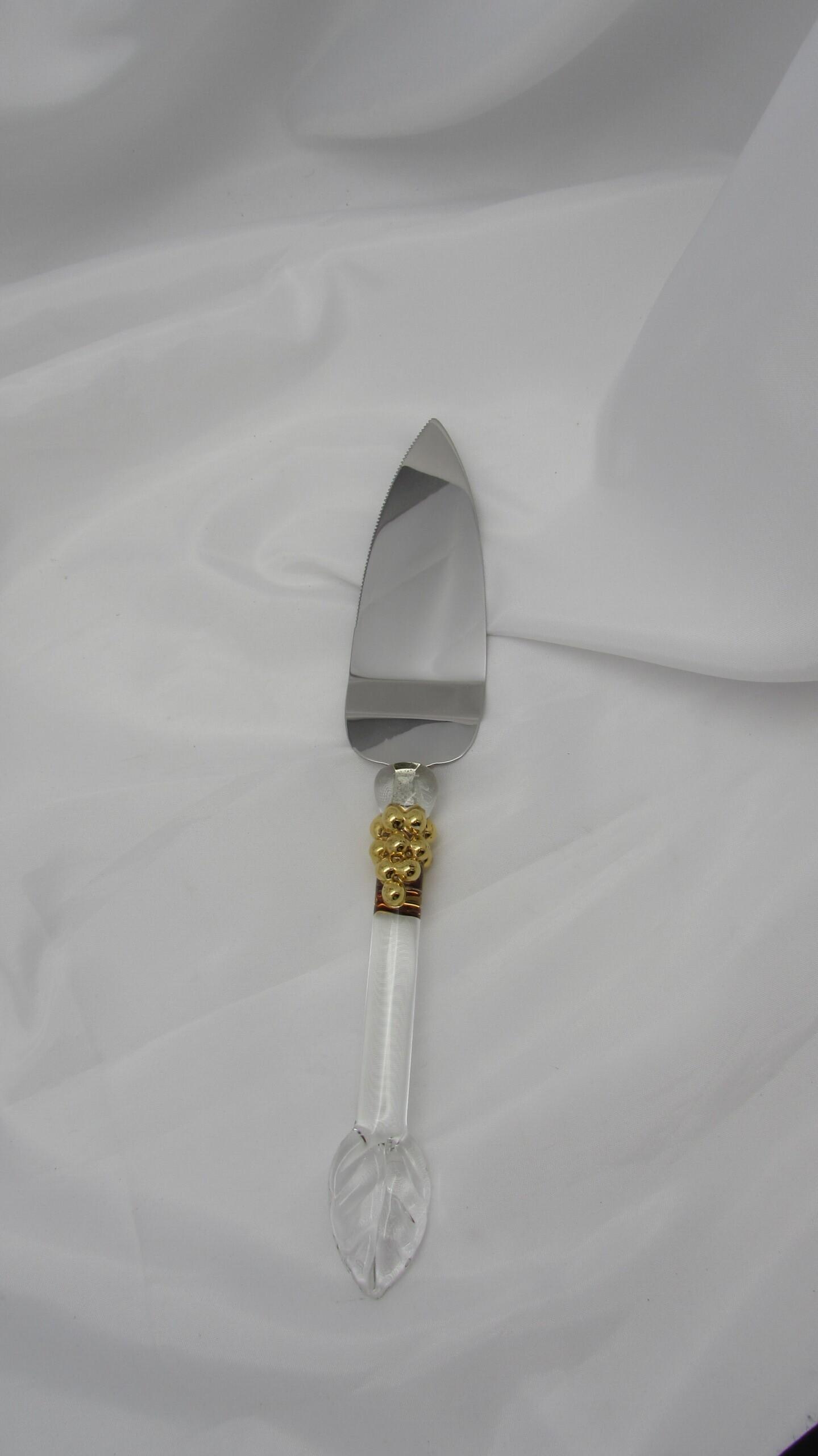 glass handled stainless steel pie server